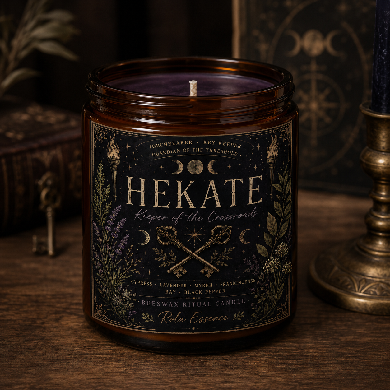 Hekate Beeswax Candle | Keeper of the Crossroads