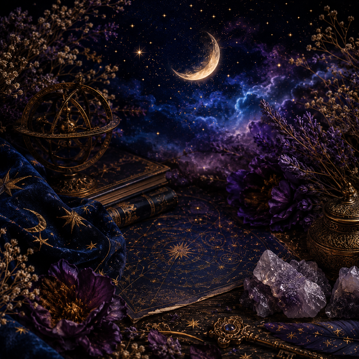 Celestial Nocturne Beeswax Candle | Where Midnight Meets the Stars
