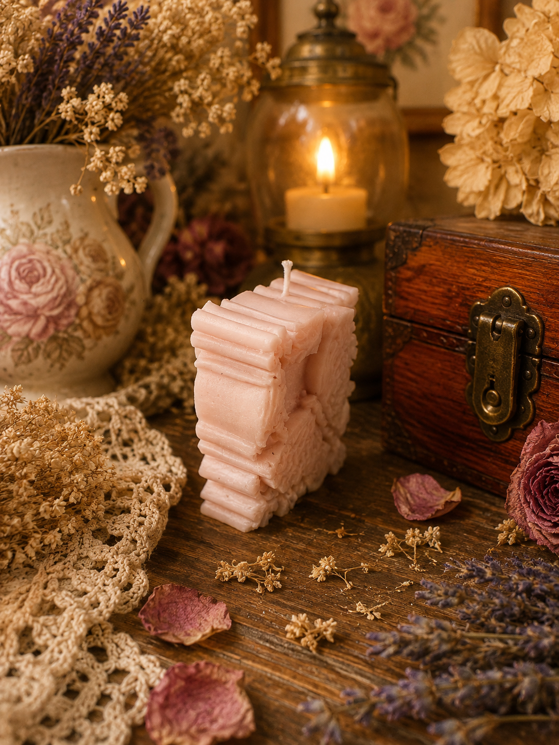 Butterfly Garden Beeswax Candle
