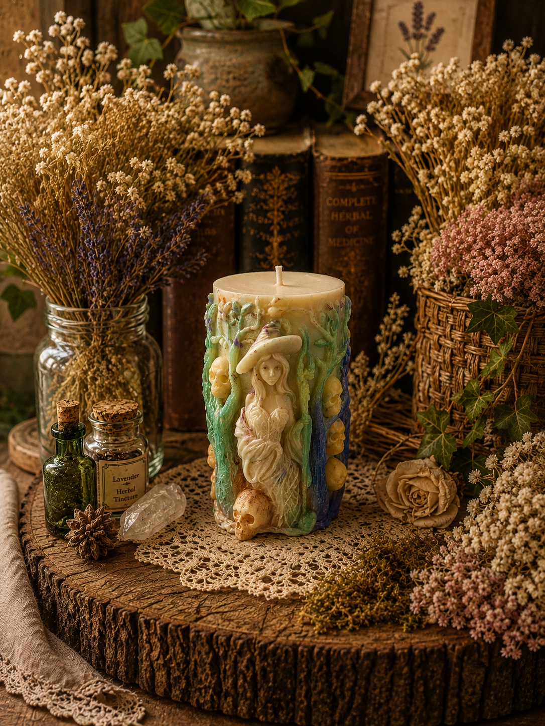 The Bonewood Witch Beeswax Candle