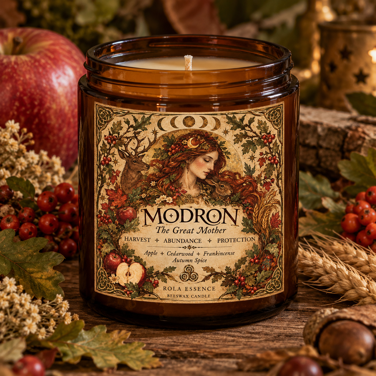 Modron – The Great Mother Beeswax Candle