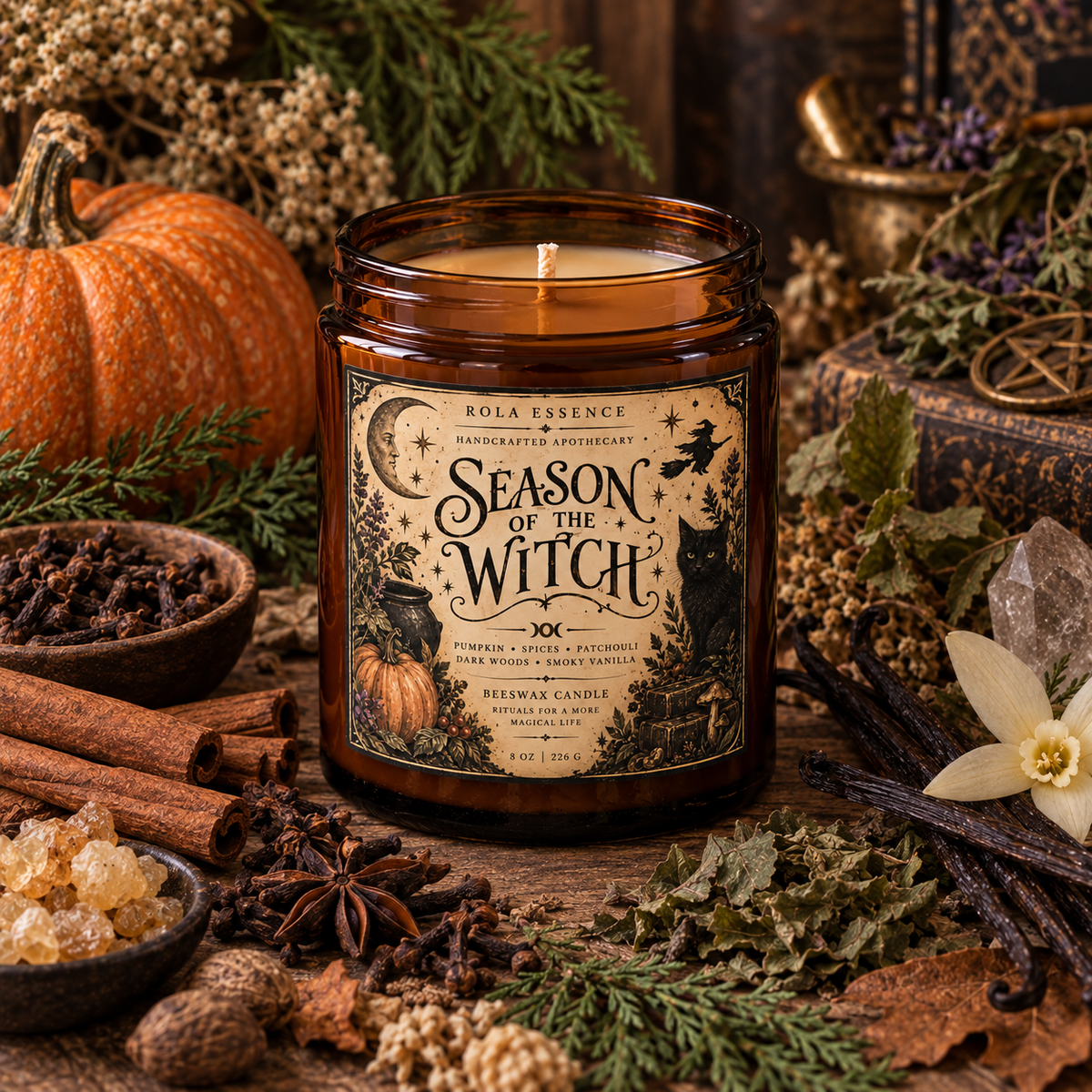 Season of the Witch Beeswax Candle