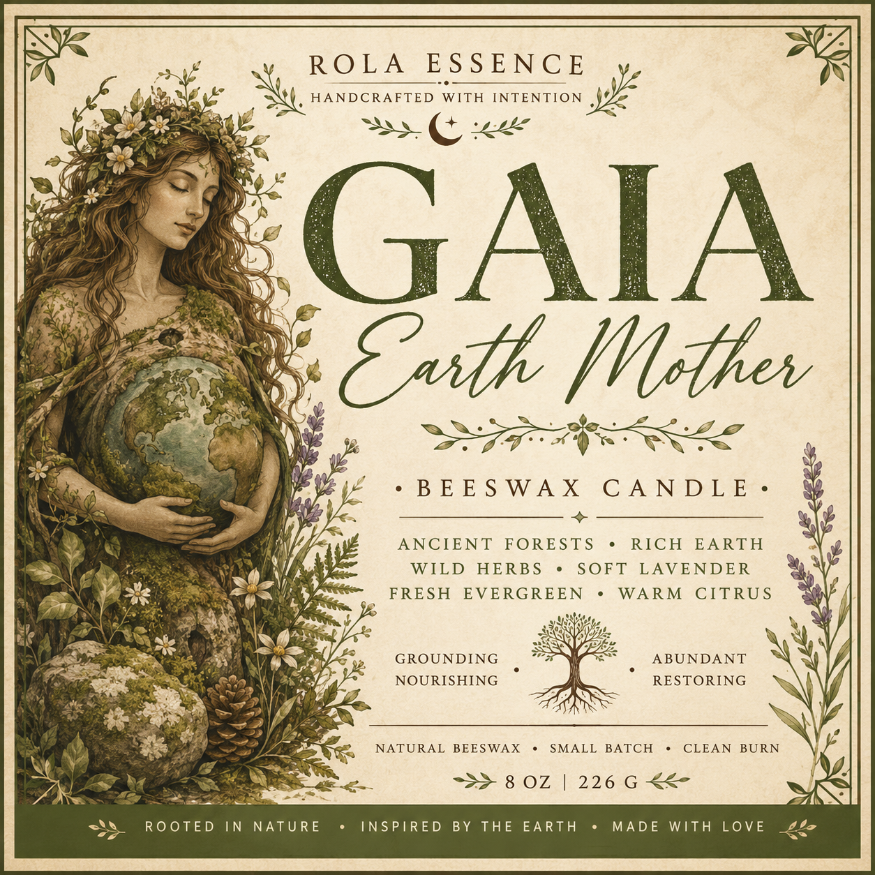 Gaia: Earth Mother Beeswax Candle