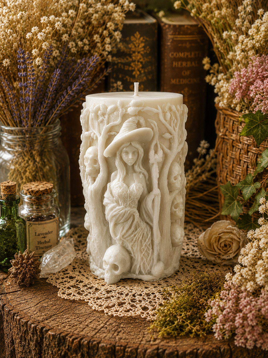 The Bonewood Witch Beeswax Candle