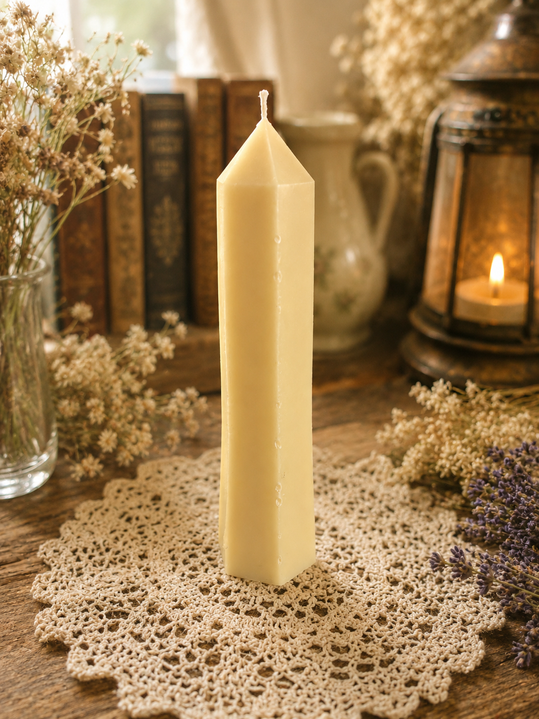 Golden Moon Alchemy Beeswax Candle