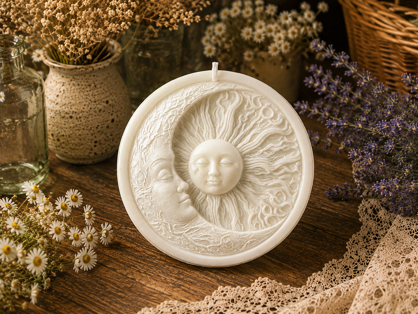 Sunspell & Moonlight | Celestial Beeswax Candle