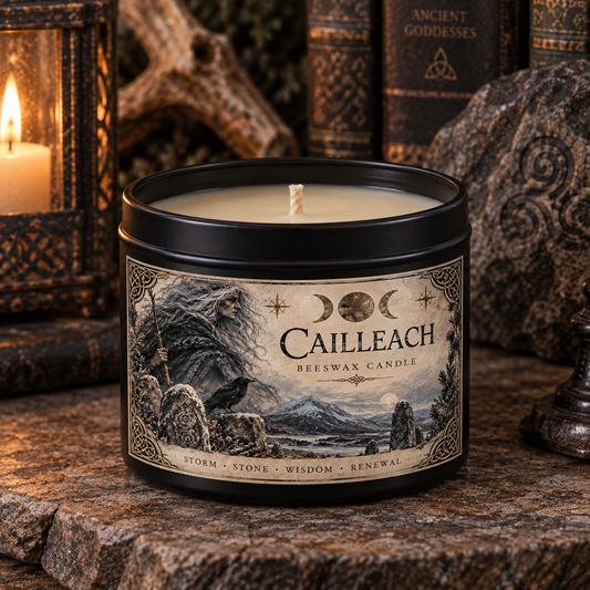 Cailleach Beeswax Candle - Where Winter Whispers Ancient Wisdom