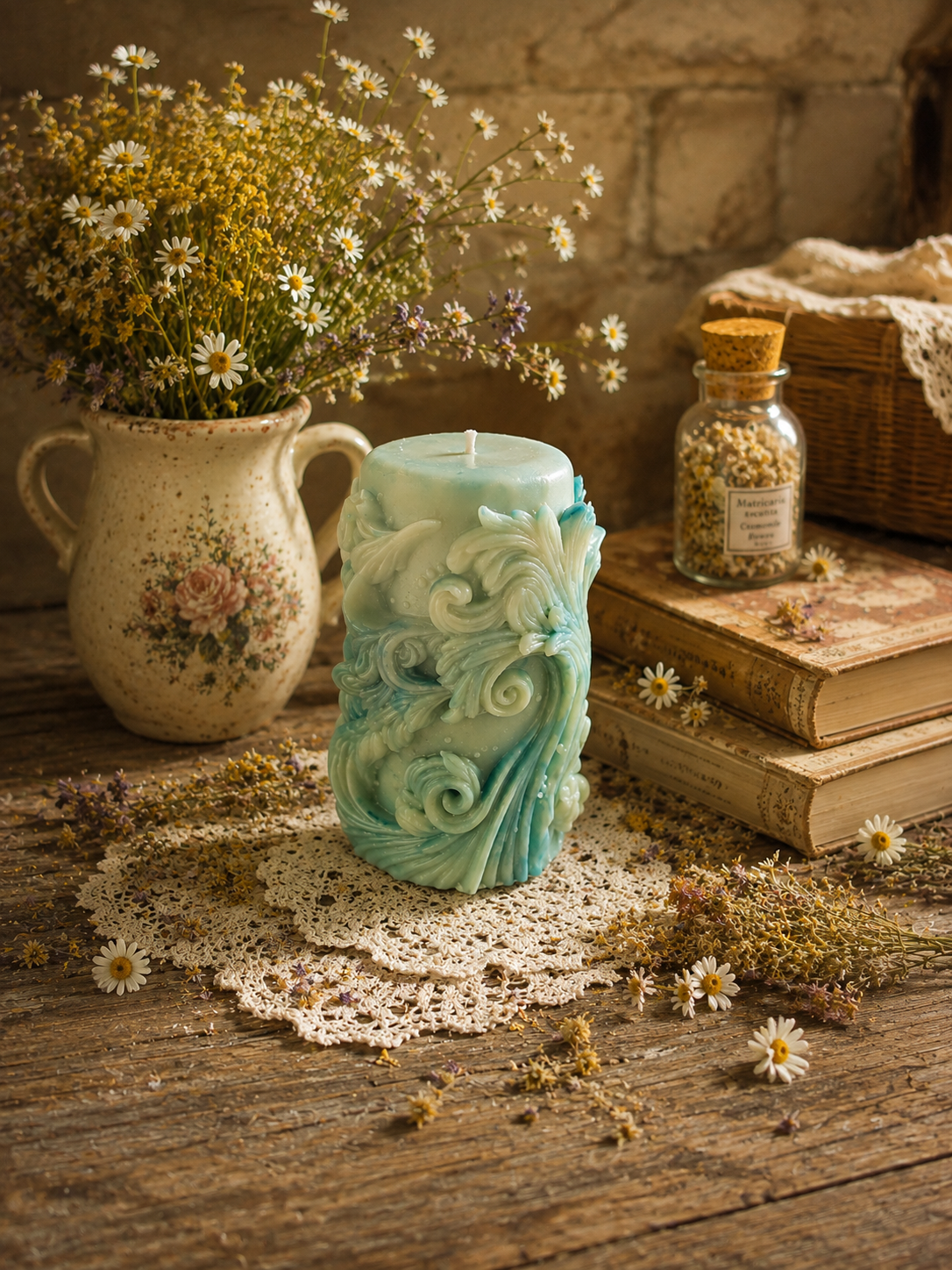 Amphitrite’s Tides Beeswax Candle | Where ancient waters whisper, renewal begins