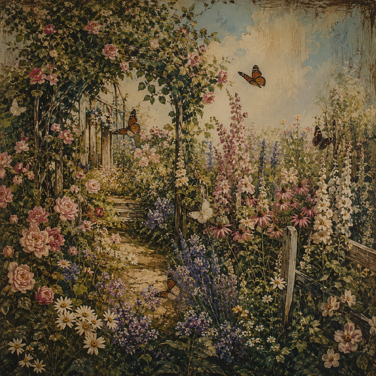 Butterfly Garden Beeswax Candle