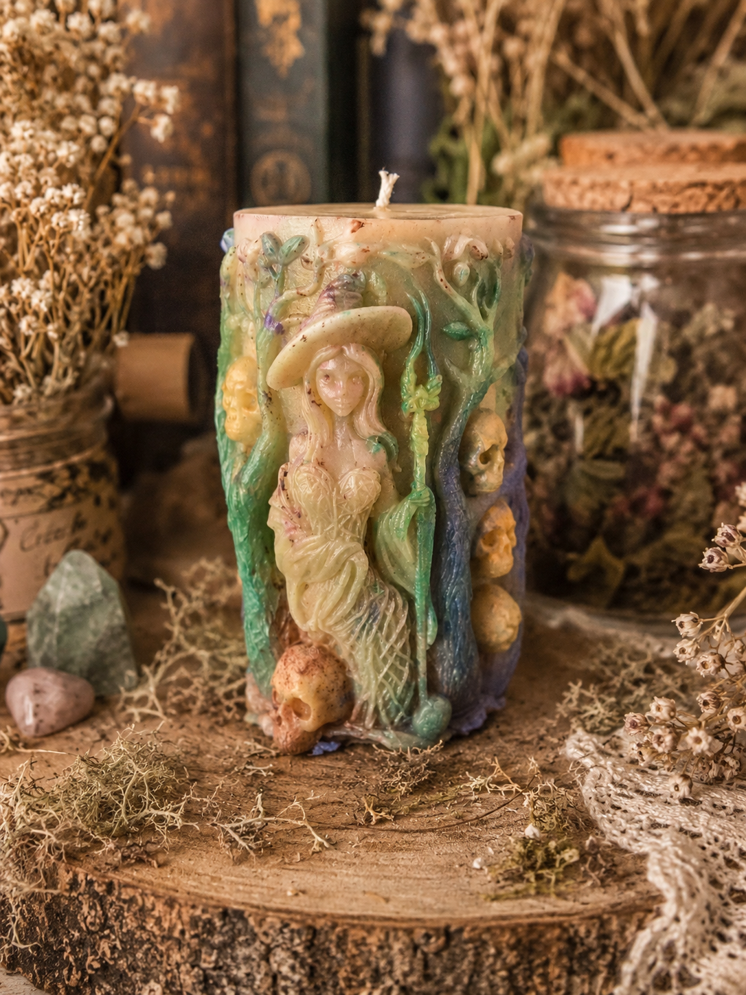 The Bonewood Witch Beeswax Candle