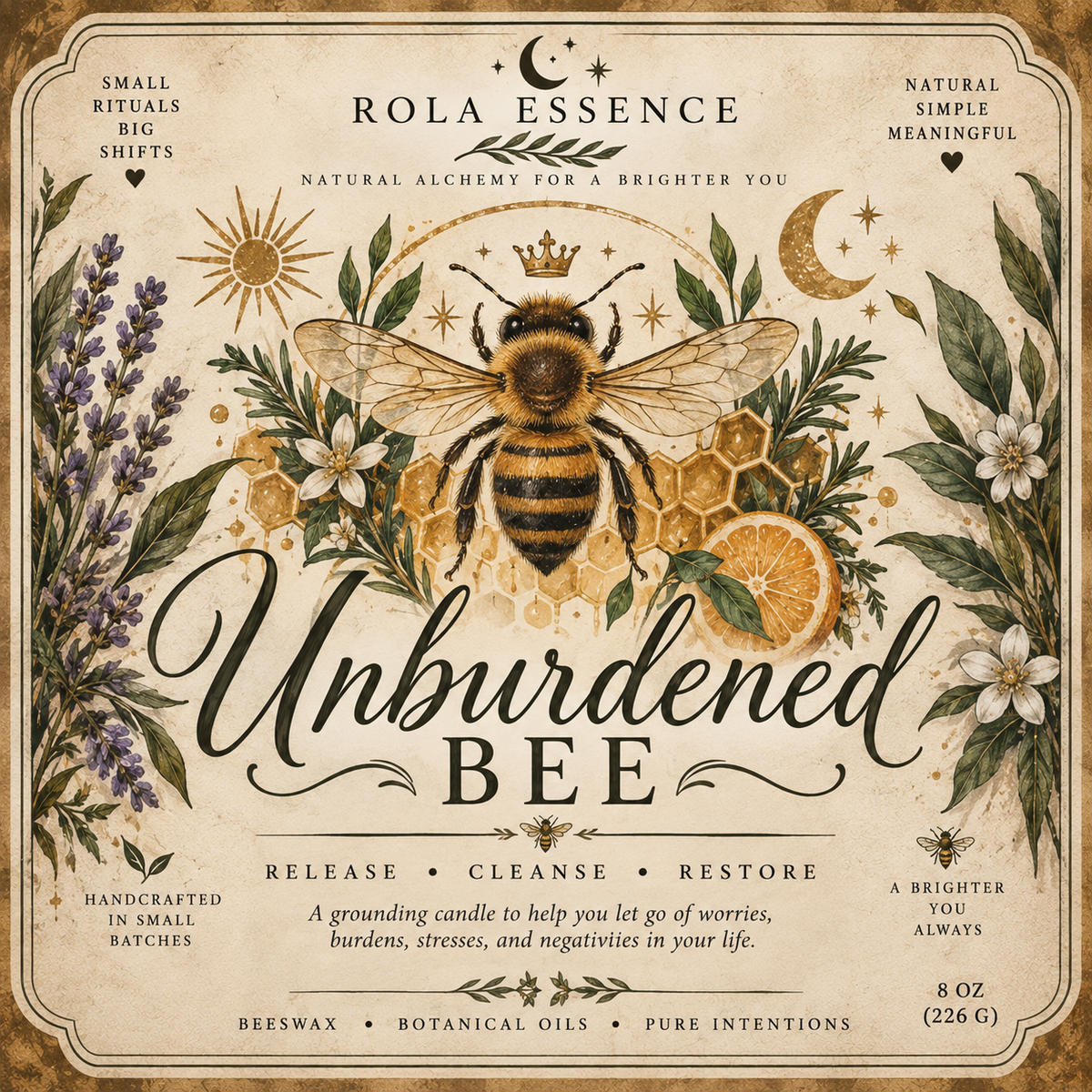 Unburdened Bee Candle - Release • Cleanse • Restore