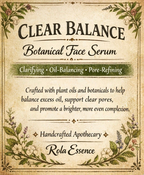 Clear Balance Botanical Face Serum - Oil Balancing, Blemish Reducing, and Skin Clearing