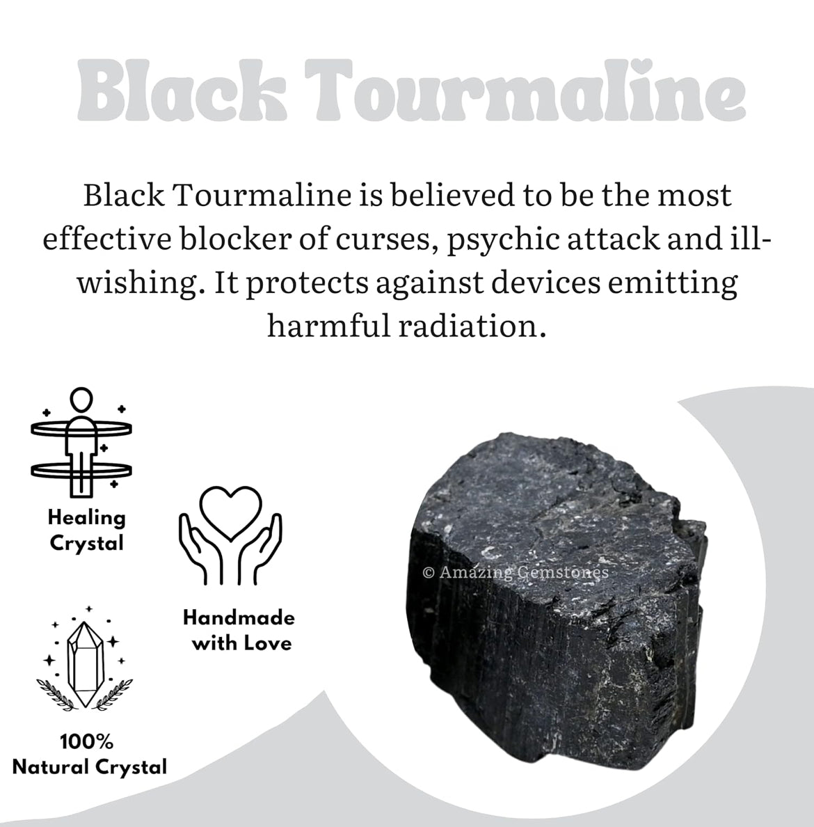 Black Tourmaline Crystal — Grounding Stone of Protection