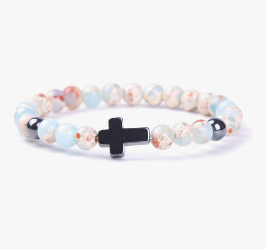 Agalmatolite Cross Prayer Beads