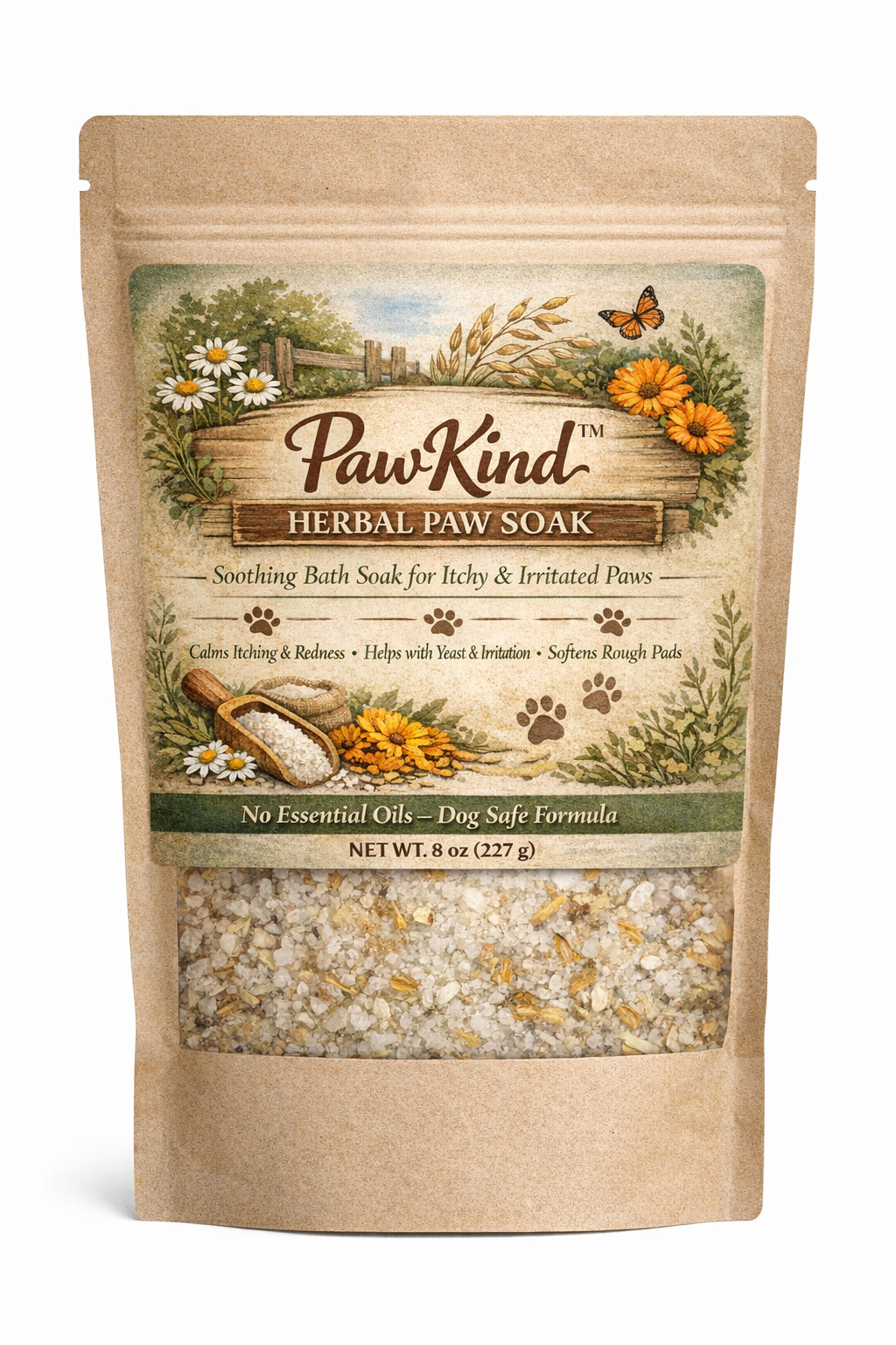 PawKind Herbal Paw Soak - For Tired, Itchy, & Irritated Paws