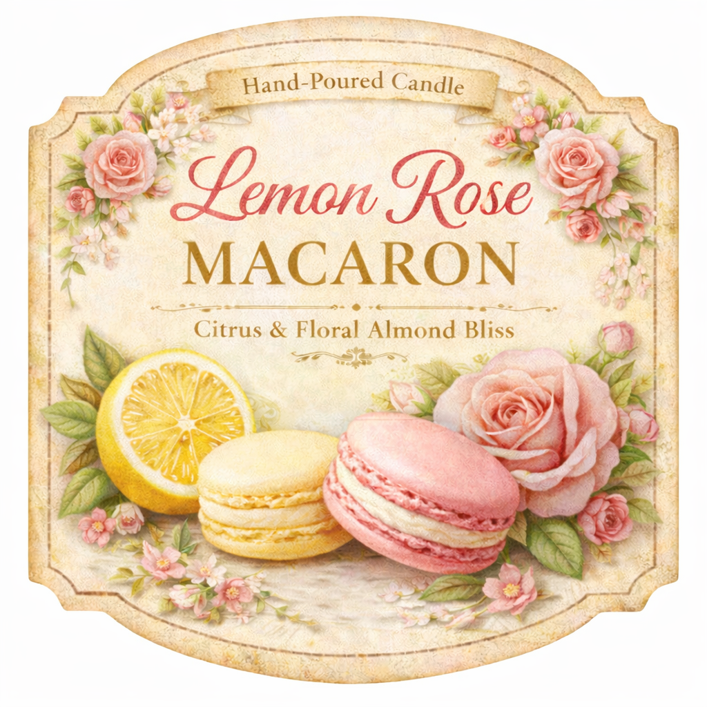 Lemon Rose Macaron Candle