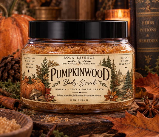 Pumpkinwood Body Scrub
- Warming, Gentle Exfoliation, & Antioxidant Rich ￼