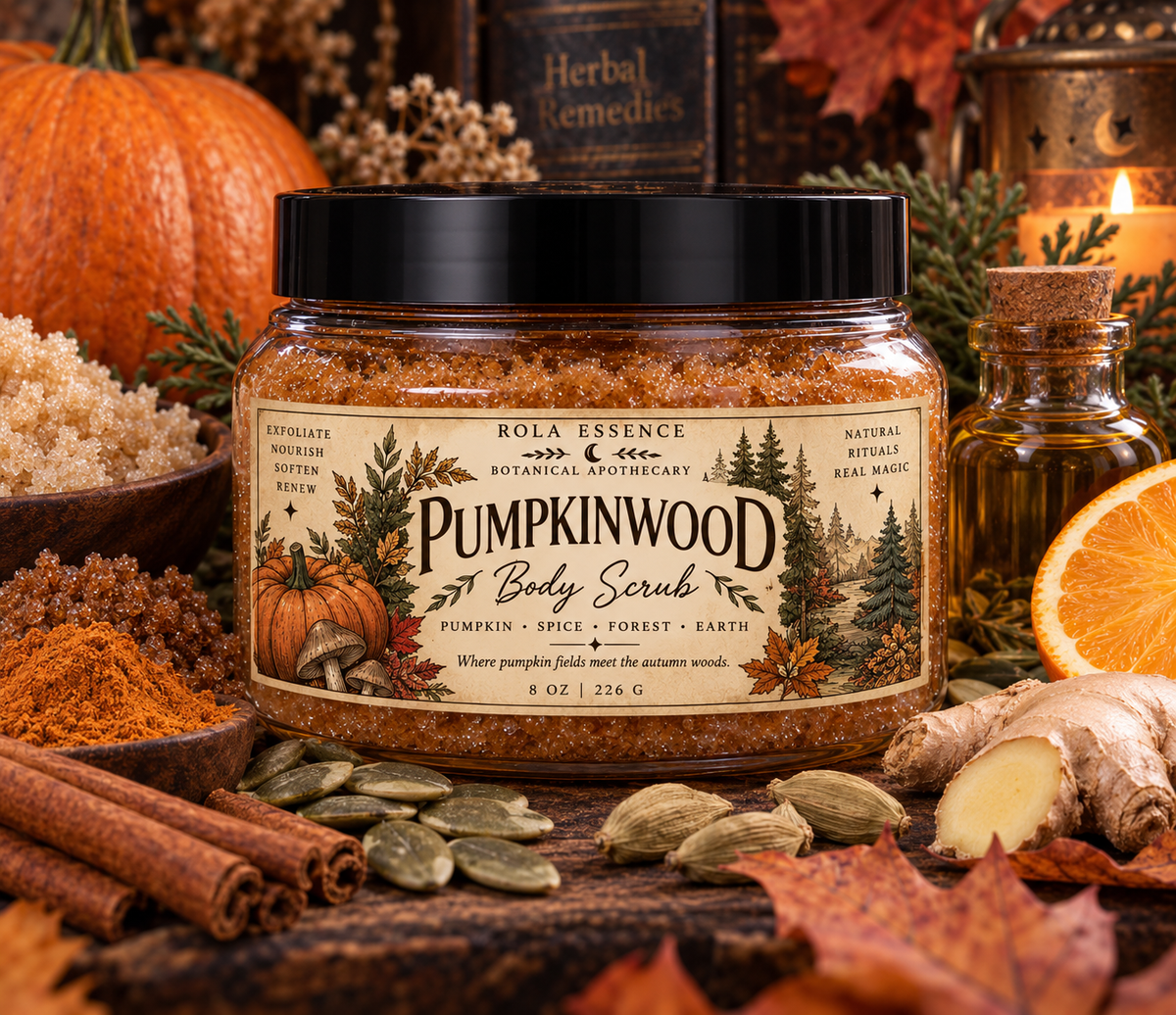 Pumpkinwood Body Scrub
- Warming, Gentle Exfoliation, & Antioxidant Rich ￼