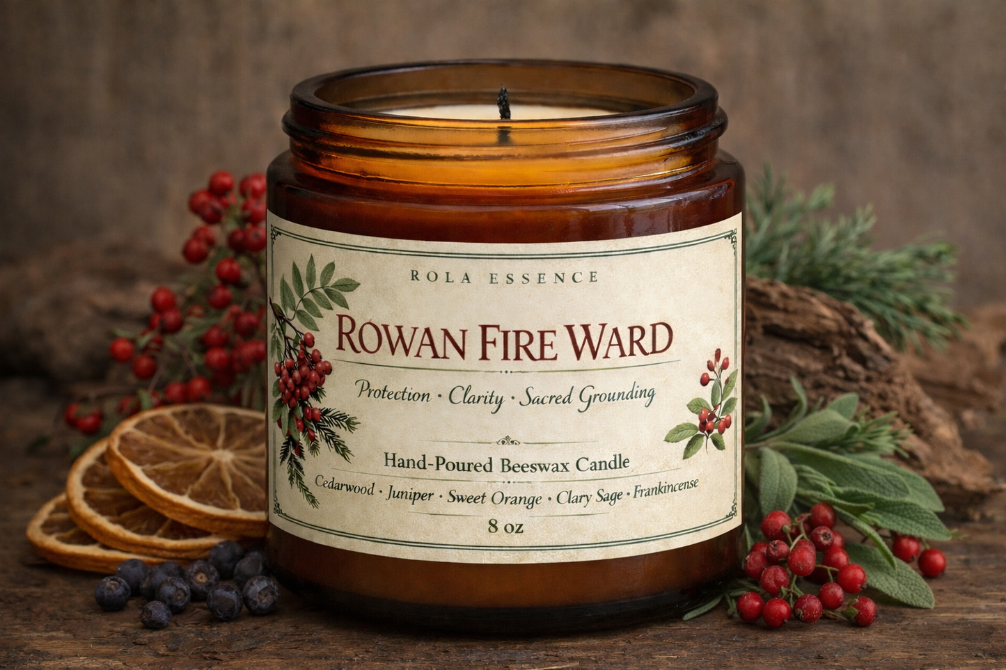 Rowan Fire Ward Candle