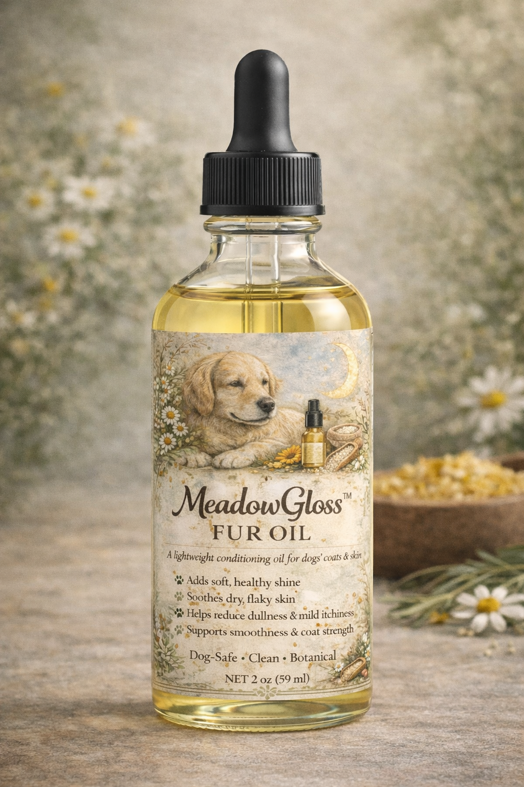 MeadowGloss Fur Oil - Conditioning Oil for Dogs