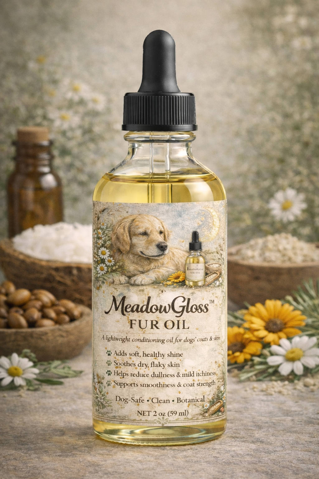 MeadowGloss Fur Oil - Conditioning Oil for Dogs