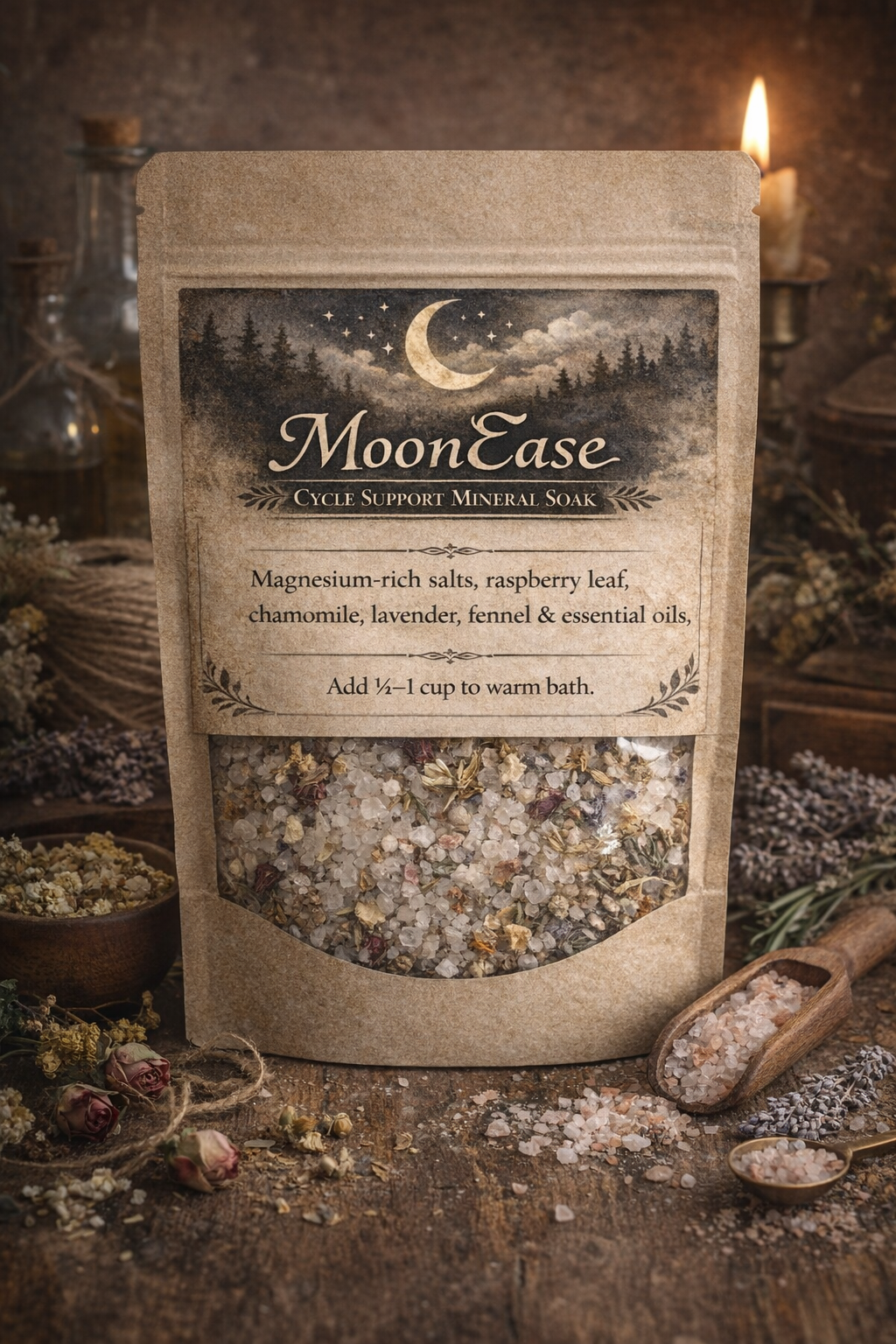 MoonEase - PMS Cycle Support Mineral Soak Deep Relief for Body & Heart