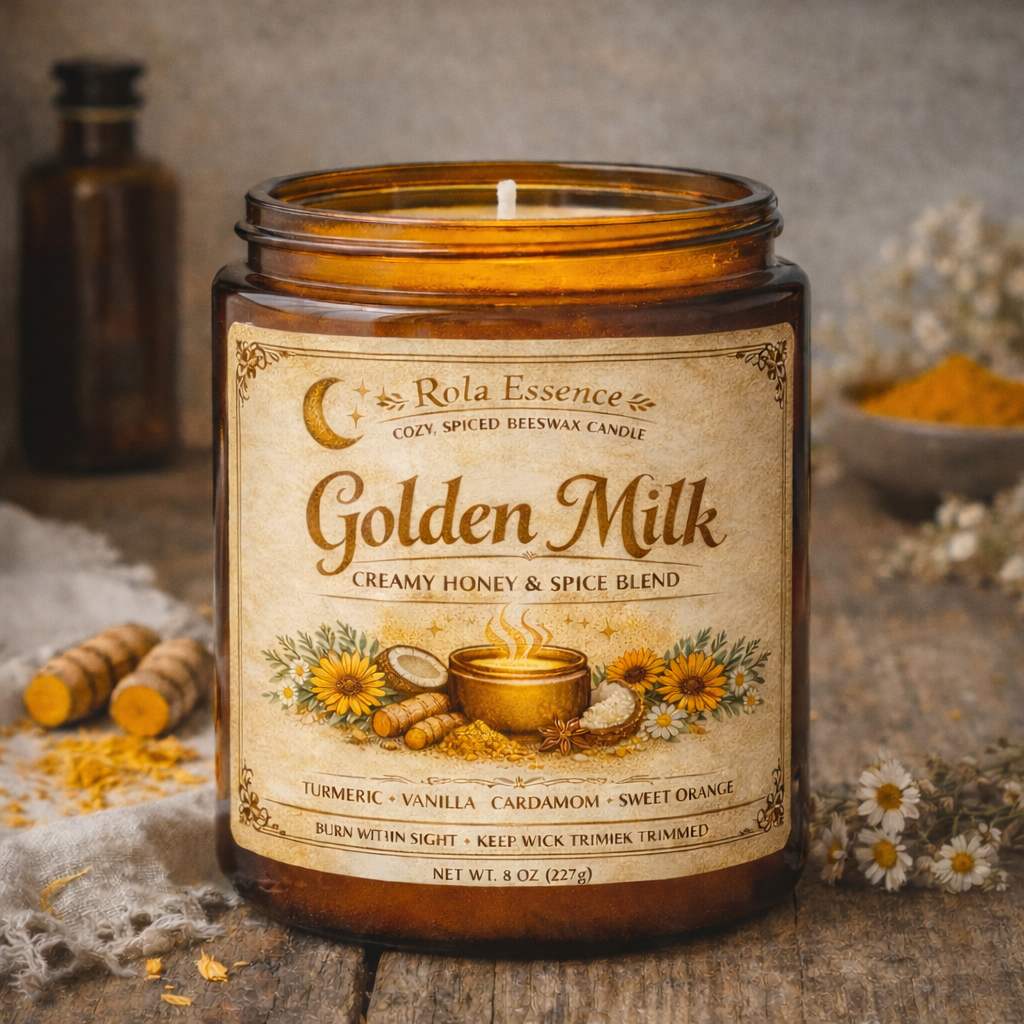 Golden Milk Candle - Creamy Honey & Spice Blend