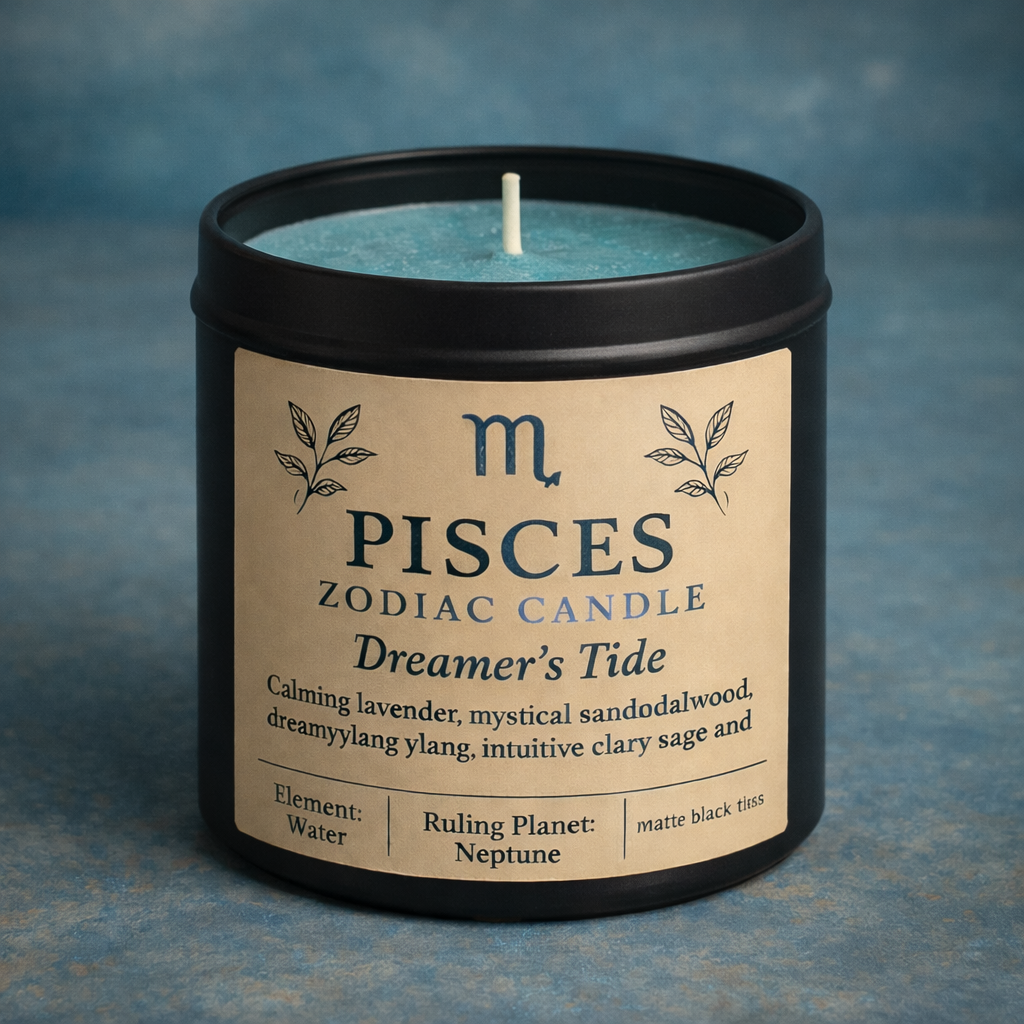 Pisces Zodiac Candle — Dreamer’s Tide