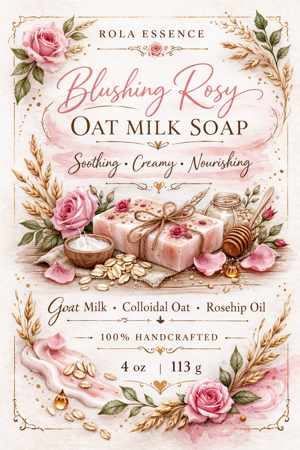 Blushing Rosy Oat Milk Soap