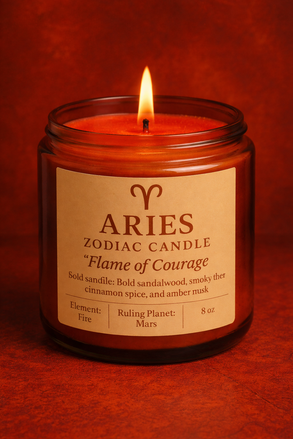 Aries Zodiac Candle – Flame of Courage