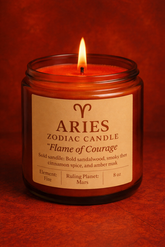 Aries Zodiac Candle – Flame of Courage