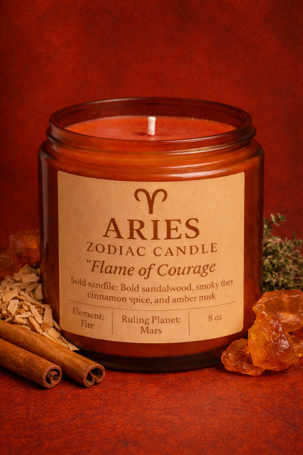 Aries Zodiac Candle – Flame of Courage