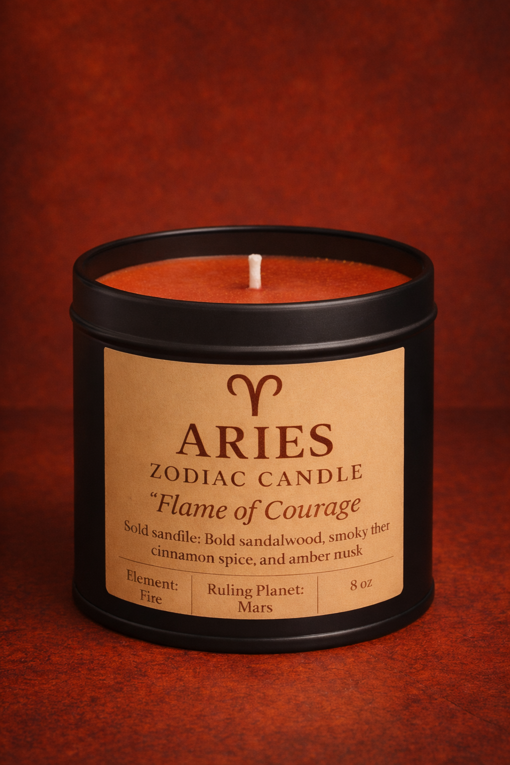 Aries Zodiac Candle – Flame of Courage