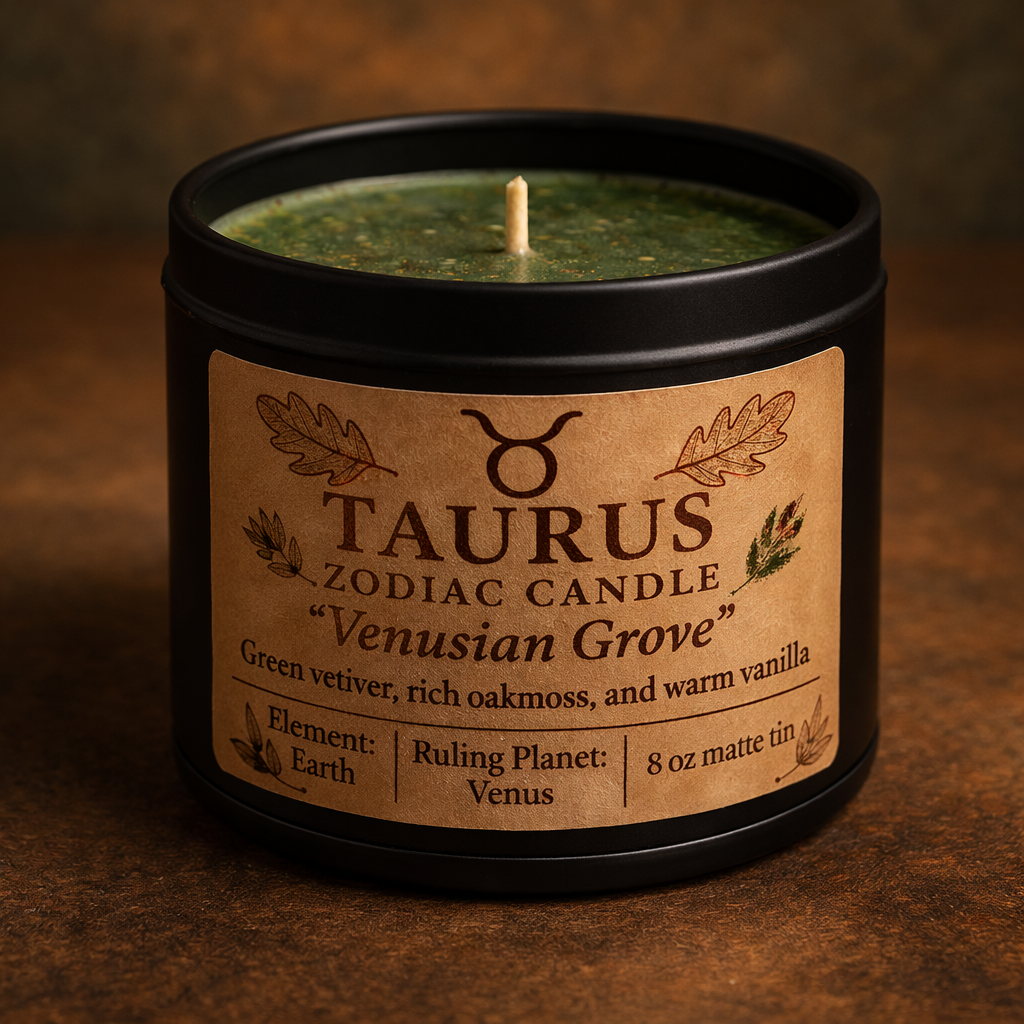 Taurus Zodiac Candle — Earthbound Bloom
