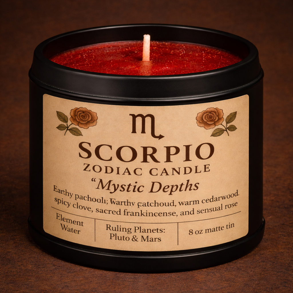 Scorpio Zodiac Candle - Mystic Depths