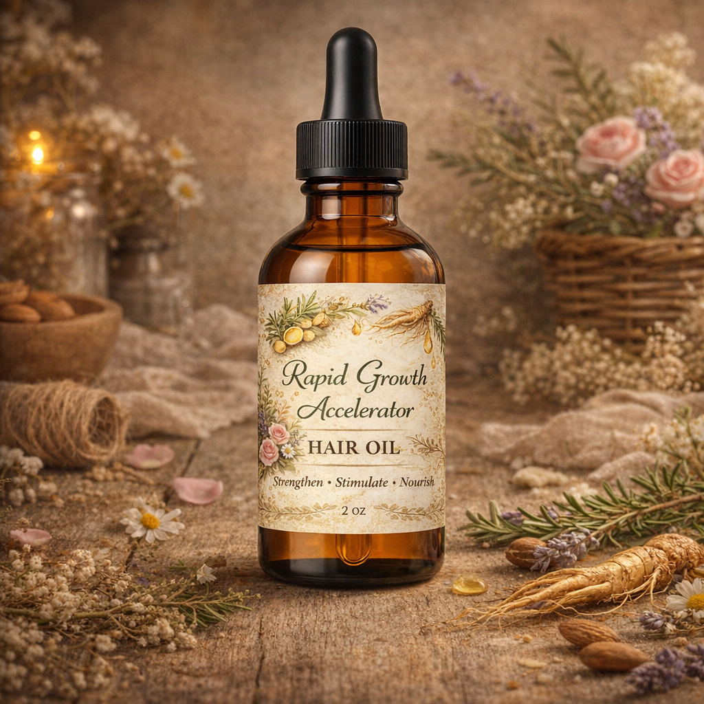 Rapid Growth Accelerator Hair Oil - Nourishing, Regrowth, & Strengthening