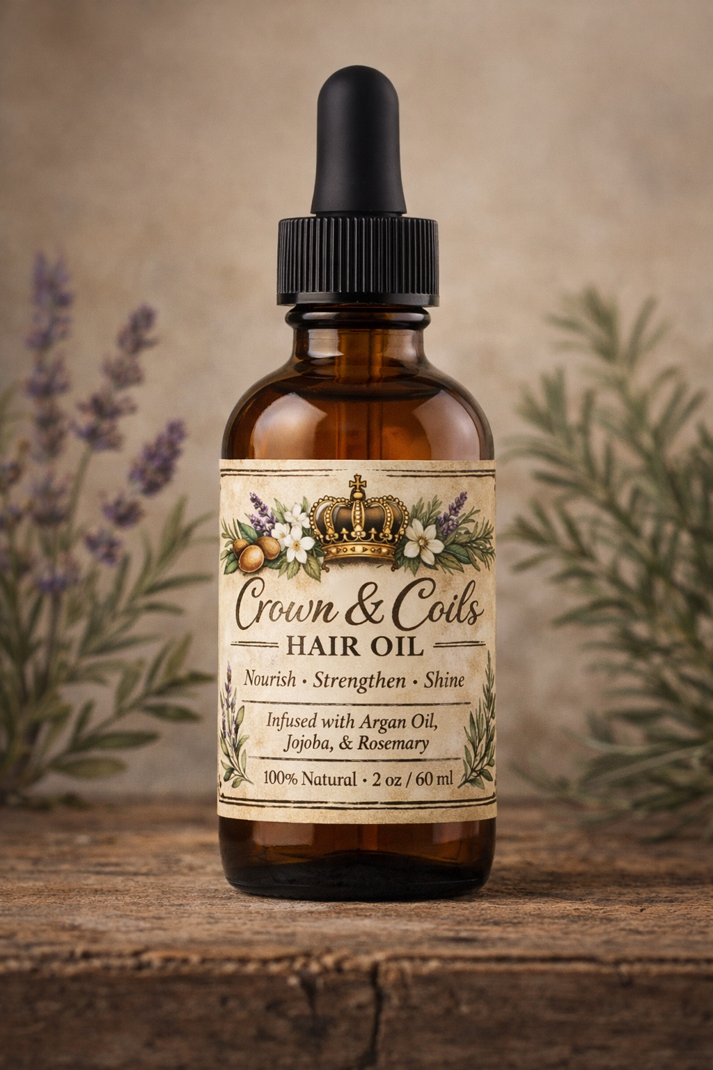 Crown and Coils Hair Oil - Deep Moisturizer, Detangling & Circulation Boosting