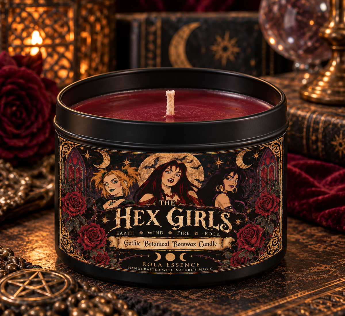 The Hex Girls | Gothic Botanical Beeswax Candle