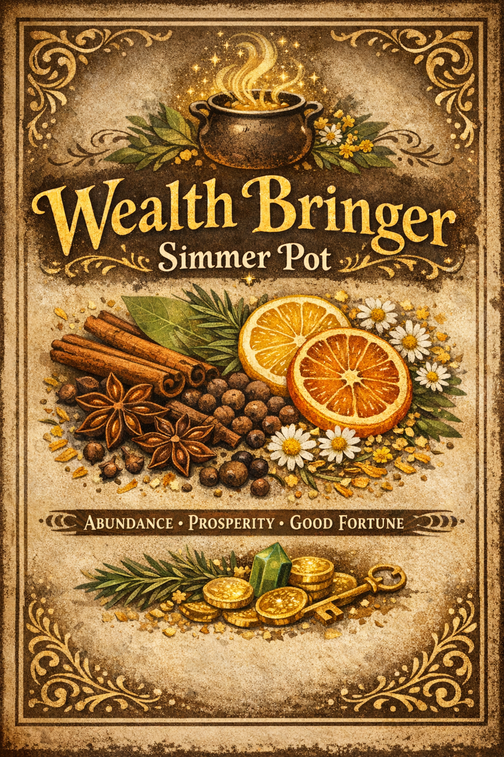 Wealth Bringer Simmer Pot - Welcoming Wealth, Abundance, & Prosperity