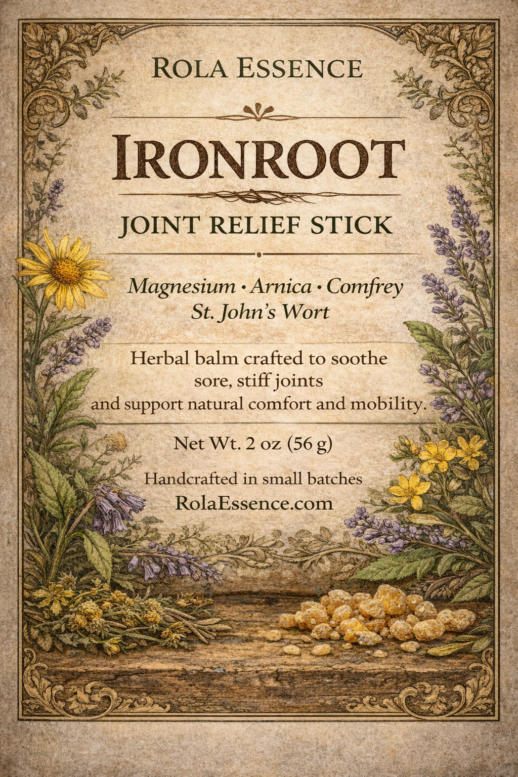 IronRoot Joint Relief Stick - Herbal Magnesium Balm for Sore & Stiff Joints