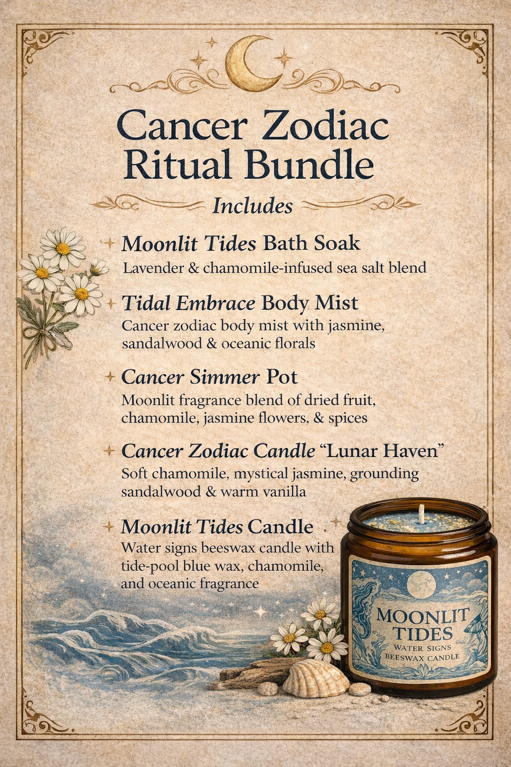 Cancer Zodiac Ritual Bundle - Moonlit Comfort • Nurture • Intuition