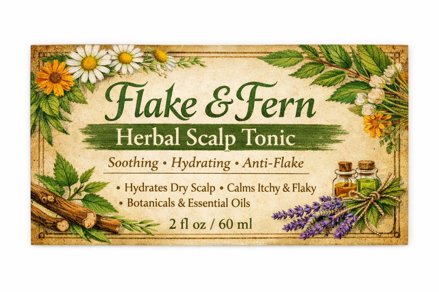Flake & Fern Herbal Scalp Dandruff Tonic
