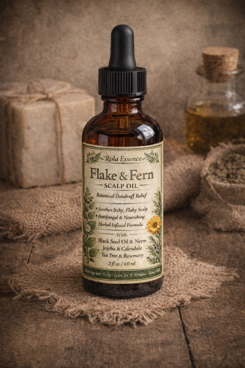Flake & Fern Scalp Oil - Botanical Dandruff Relief Treatment
