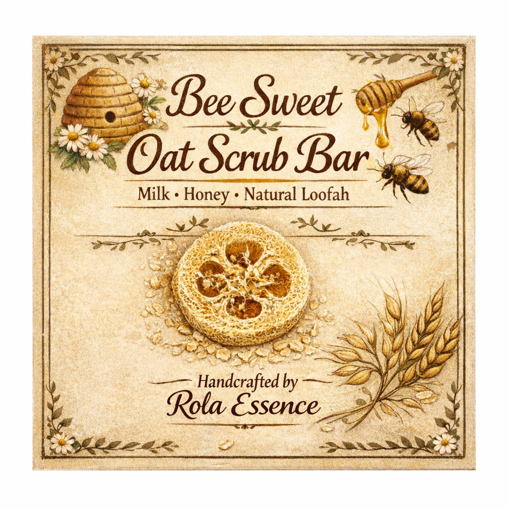 Bee Sweet Oat Scrub Bar - Milk • Honey • Oatmeal • Natural Loofah