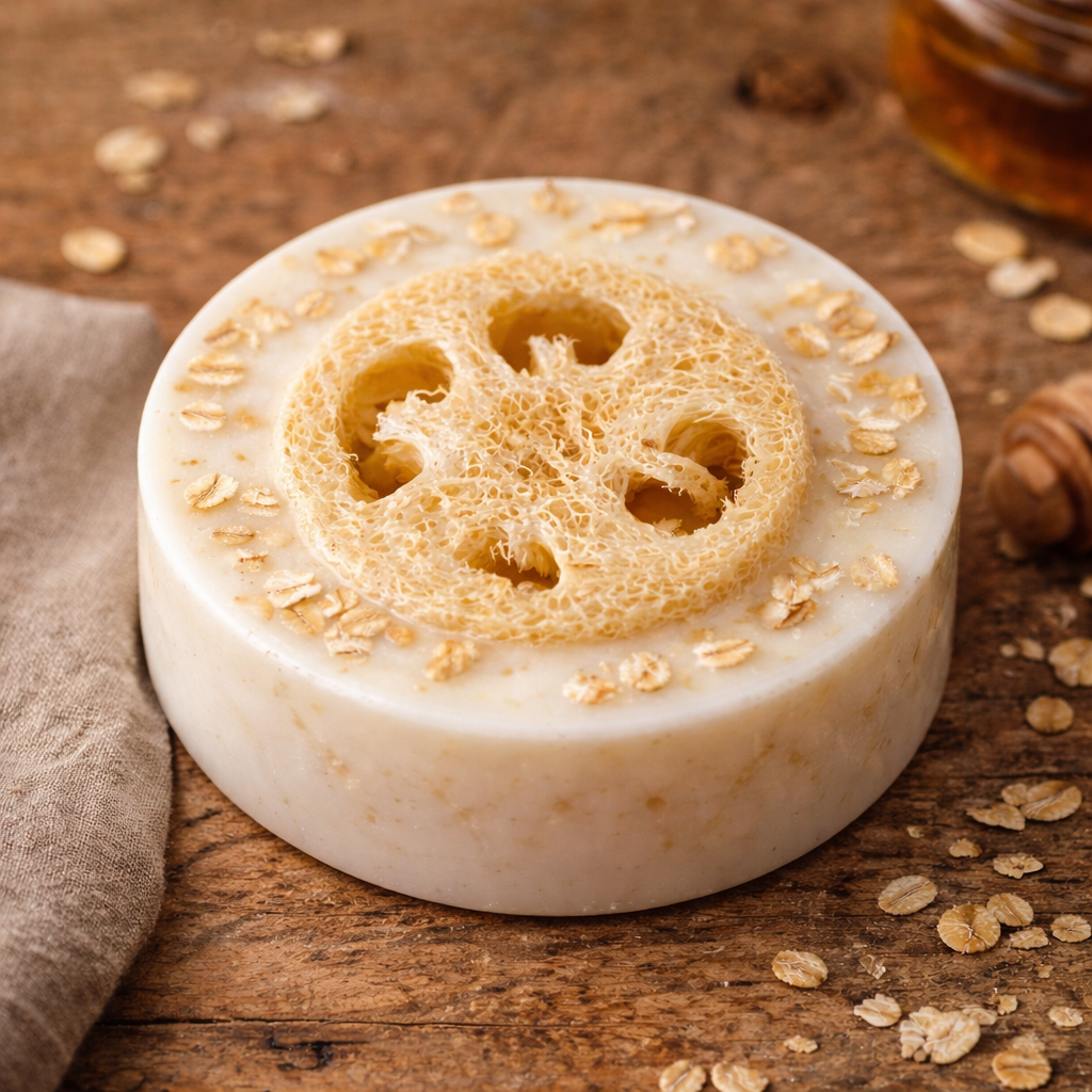 Bee Sweet Oat Scrub Bar - Milk • Honey • Oatmeal • Natural Loofah