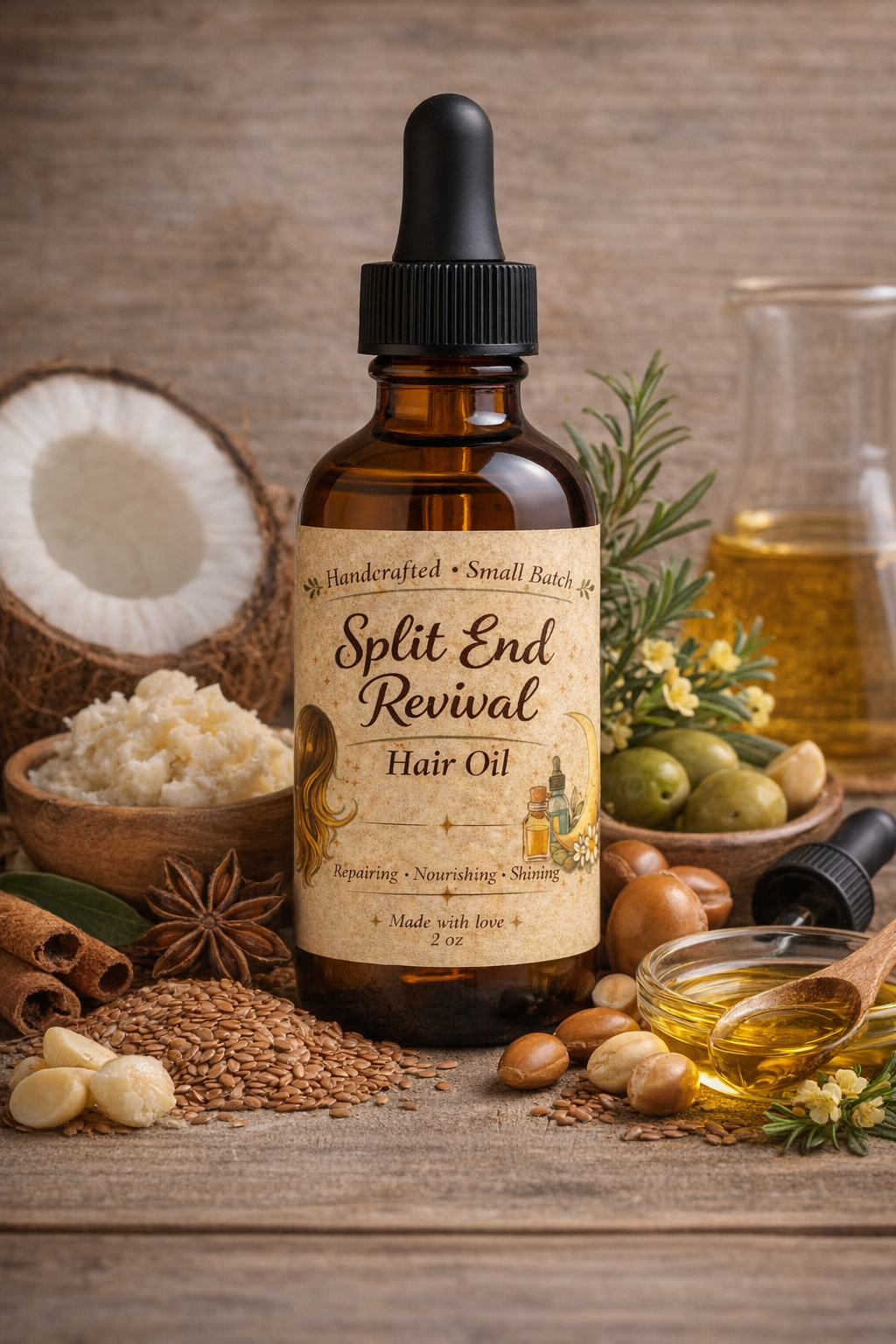 Split End Revival Hair Oil - Repairing, Shine, & Moisture Seal