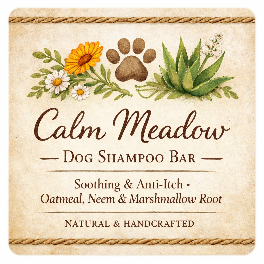 Calm Meadow Dog Shampoo Bar - Skin Irritation • Allergy Relief • Itch Comfort