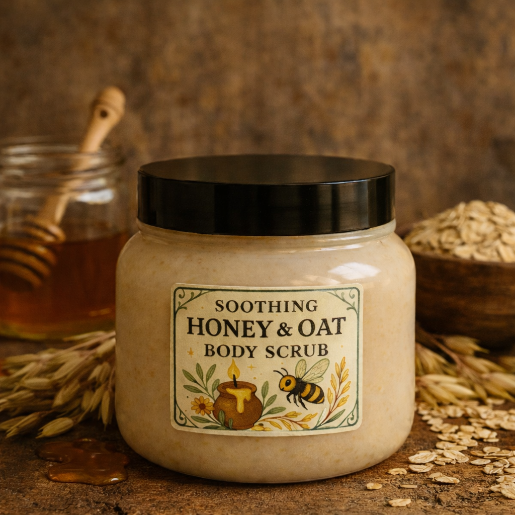 Soothing Honey & Oat Body Scrub - Acne Relief/ Friendly, Healing, & Calming