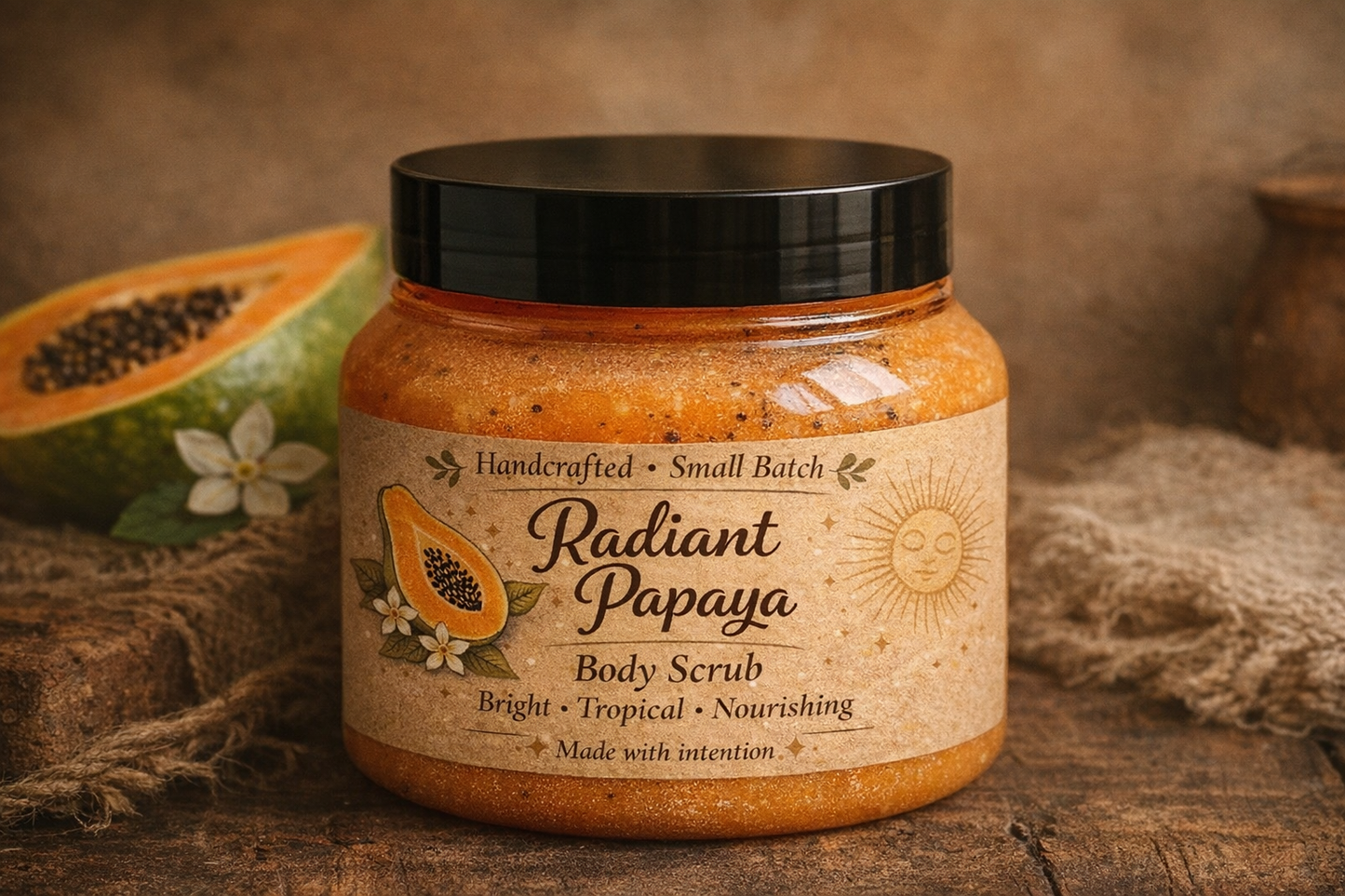 Radiant Papaya Body Scrub - Radiant, Improve Skin Texture, Vitamin C Rich