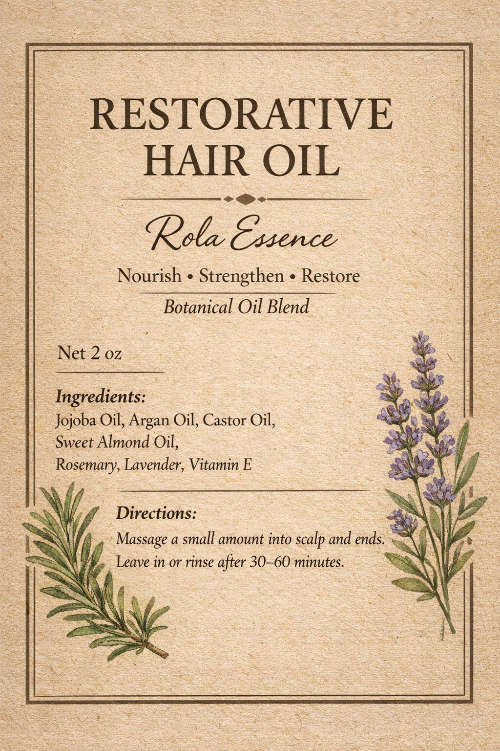 Restorative Hair Oil - Repairing, Strengthening, Hydrating
